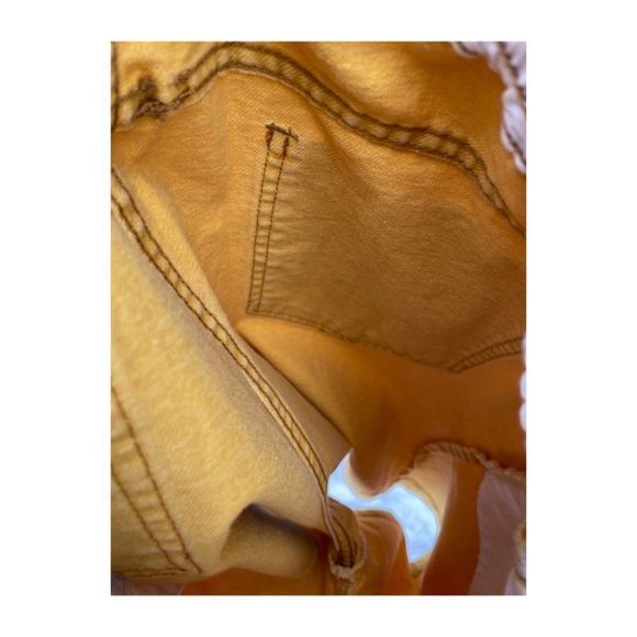 Vintage 90s North Country Denim Shorts Saffron Yellow Sz L Men's - Picture 4 of 7